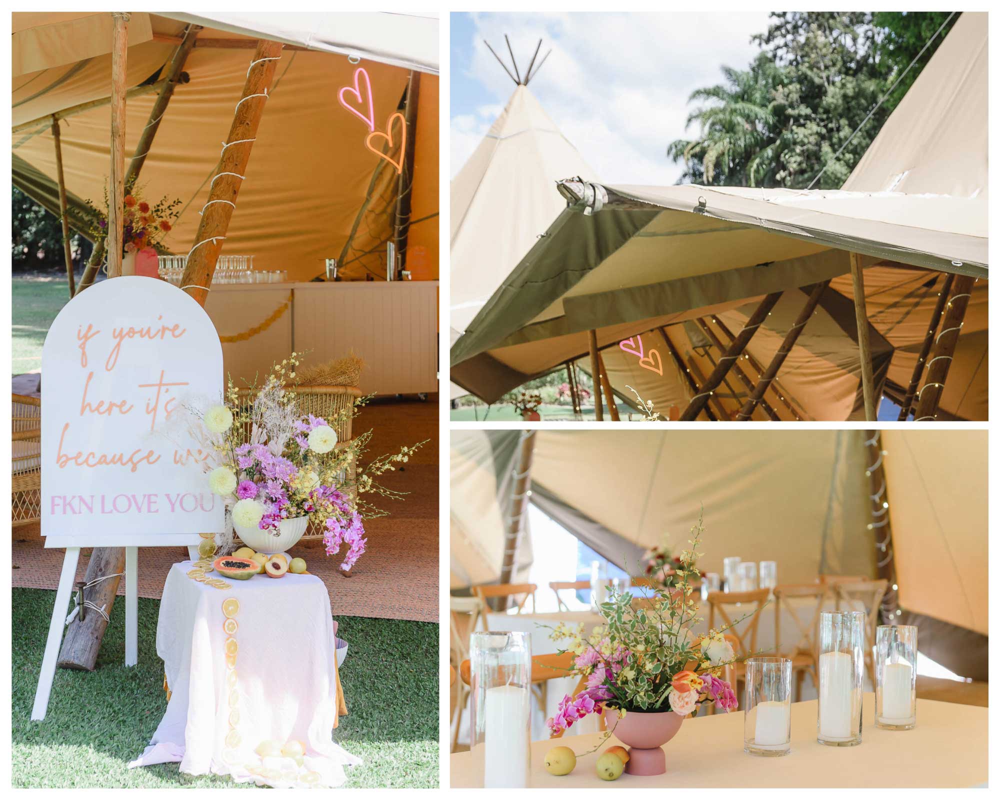 Erin & Bree's Acre Wedding Boomerang Farm table styling